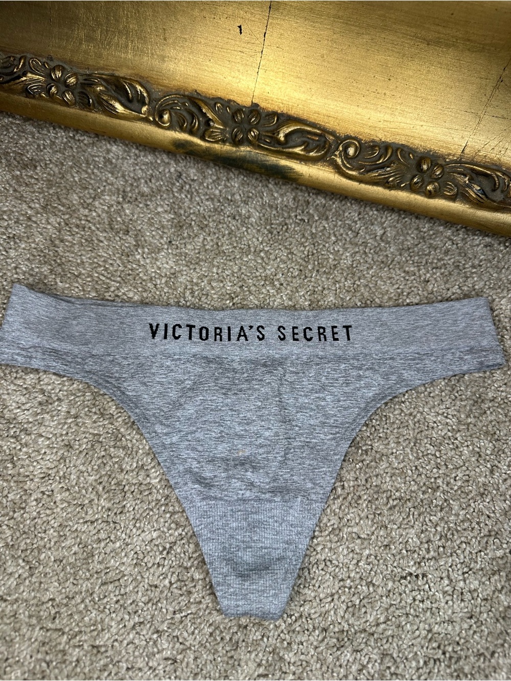Not New Victoria's Secret 2019 Gray Thong Size Small